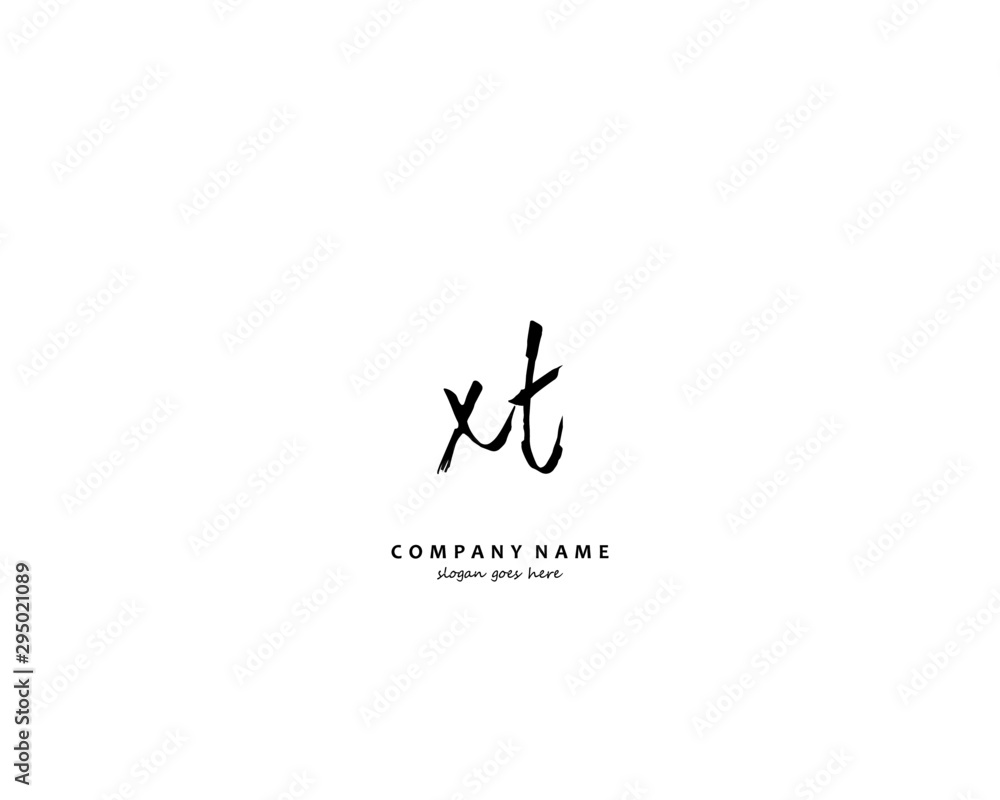 XT Initial handwriting logo vector XT Initial handwriting logo vector