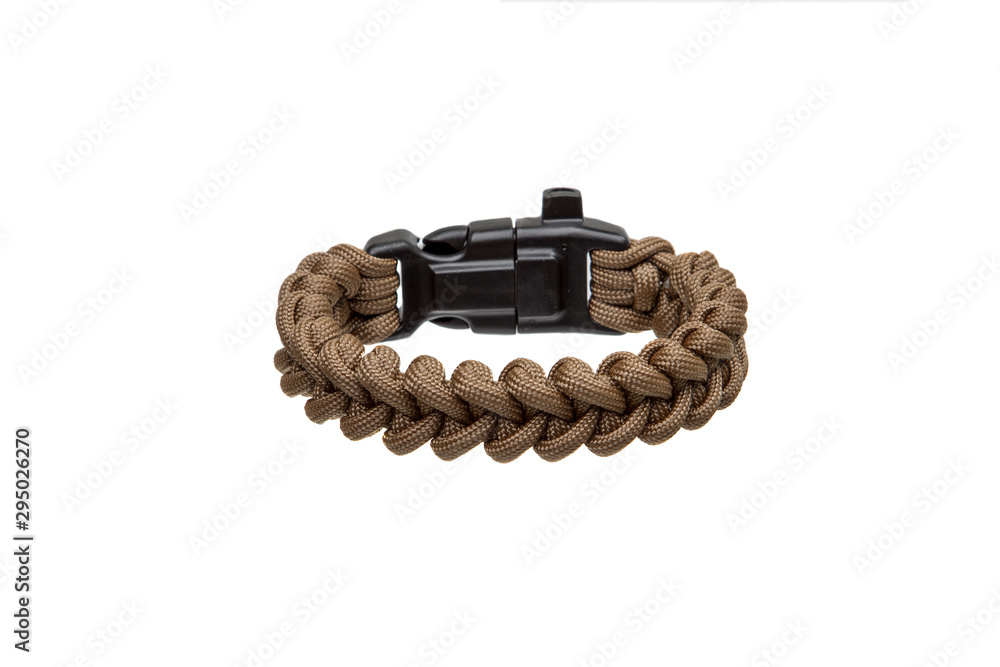 paracord bracelet isolated on white back paracord bracelet isolated on white back