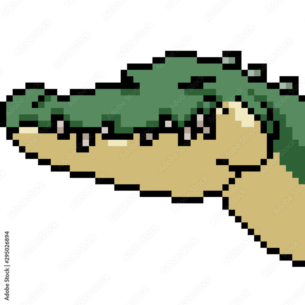 Obraz premium vector pixel art crocodile