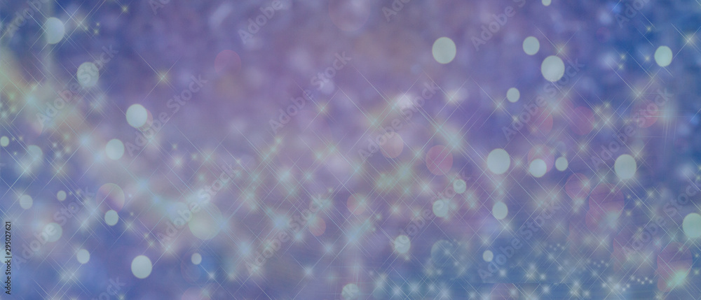 Blurred Christmas banner background with different shades of pink lilac purple with highlights stars