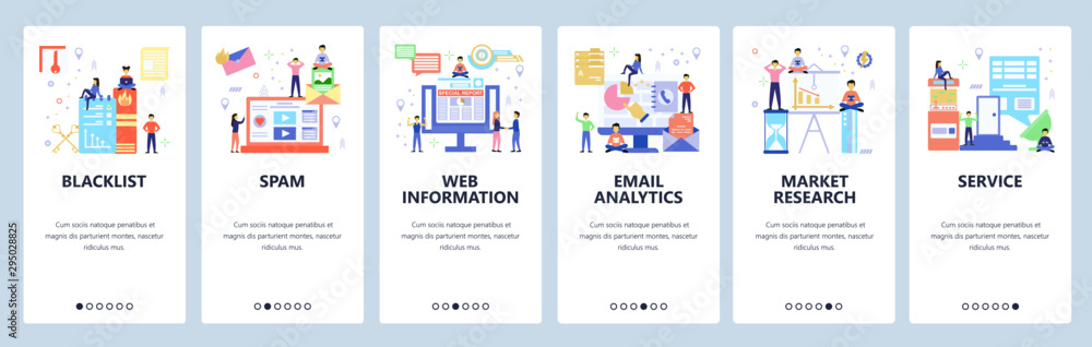 Website and mobile app onboarding screens vector template Website and mobile app onboarding screens vector template