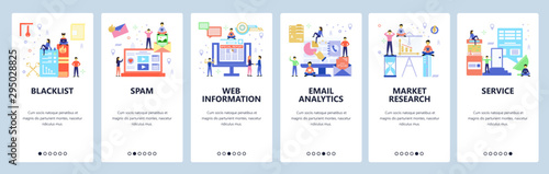 Website and mobile app onboarding screens vector template