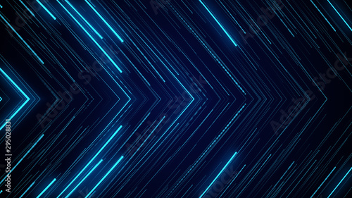 blue neon light abstract visual geometry motion graphic technology digital concept