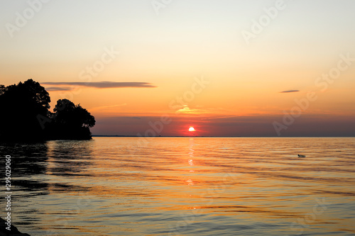 Beautiful summer sunset on Lake Ontario. Webster  NY