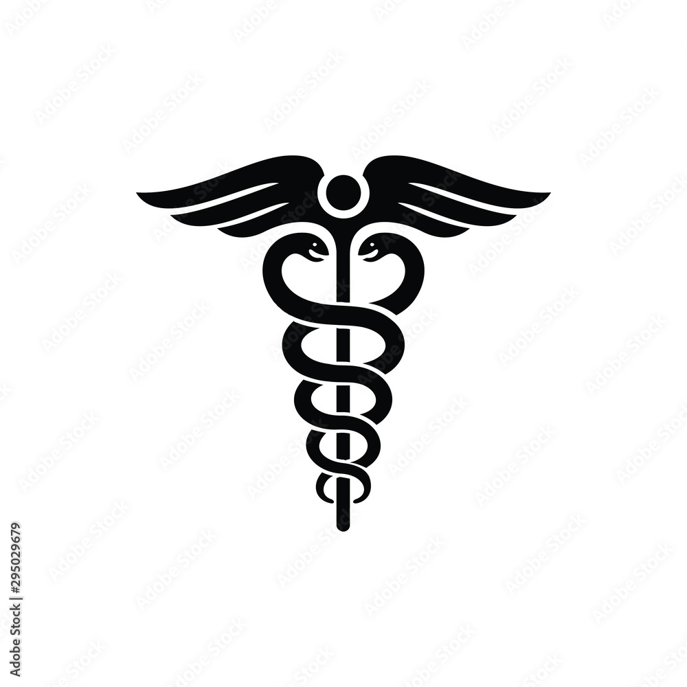 Caduceus Logo. Medical Symbol. Healthy Icon. Vector Illustration. Stock