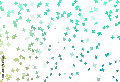 Light Green vector background with small and big stars.