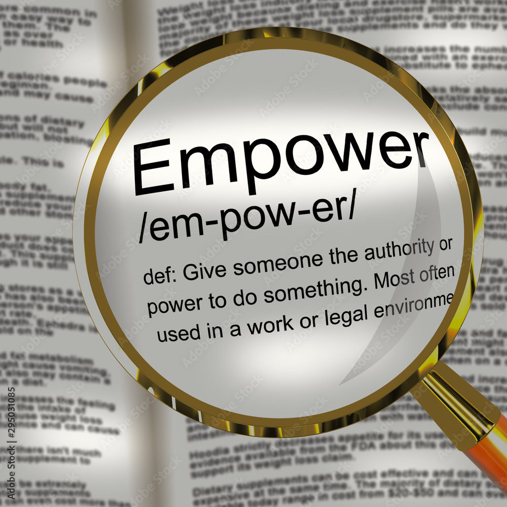 Empower yourself definition icon means enabling personal permission - 3d  illustration Stock Illustration