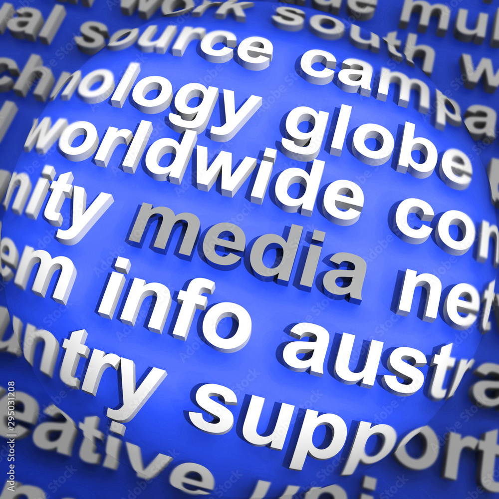 Media concept icon means communication and broadcasting through multimedia - 3d illustration Media concept icon means communication and broadcasting through multimedia - 3d illustration