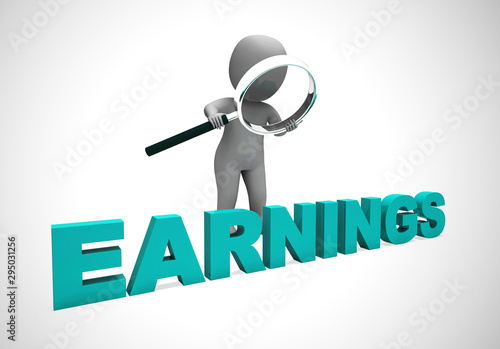 Quadro em tela Earnings or making money is returning a profit or increased cash - 3d illustrati