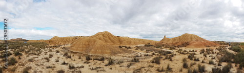 The Bardenas Reales is a semi-desert natural region or badlands in the southeast of Navarre.