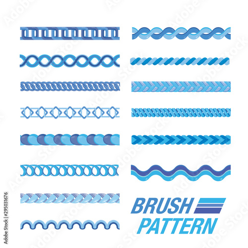 Set of Brush Pattern. Line pattern.