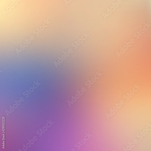 Gradient orange lilac blue defocus abstract pattern. Blur transition formless background. 