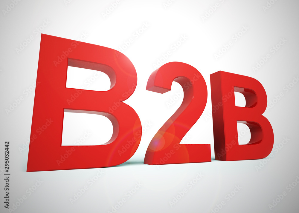 b2b ecommerce concept icon shows business to company trade - 3d illustration