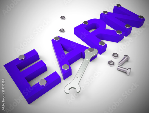 Foto Earnings or making money is returning a profit or increased cash - 3d illustrati