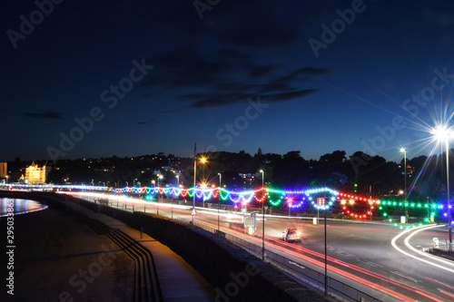 traffic in the city at night in torbay