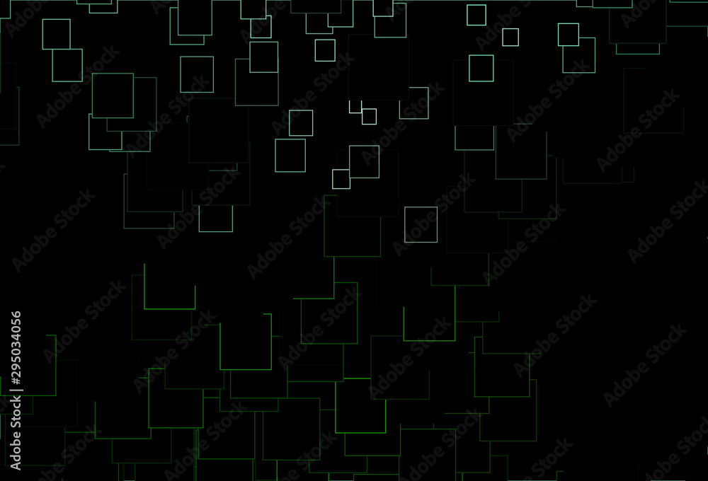 Dark Green vector background with rectangles.