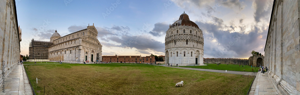 Baptistery of Pisa at sunset, Field of Miracles, Tuscany, Italy