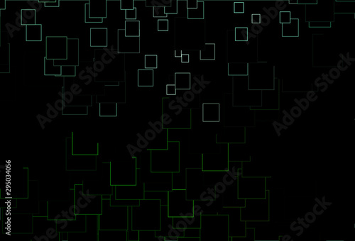 Dark Green vector background with rectangles.