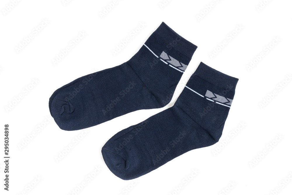 Men's cotton socks black on white background Men's cotton socks black on white background