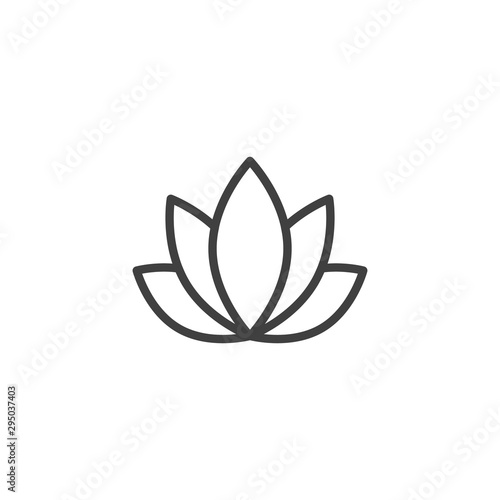 Lotus flower line icon. linear style sign for mobile concept and web design. Aromatherapy and spa therapy outline vector icon. Spa salon symbol, logo illustration. Vector graphics