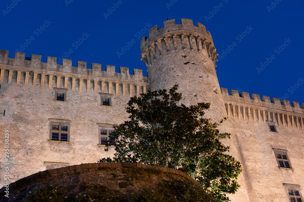 Bracciano, Roma: the medieval castle by night