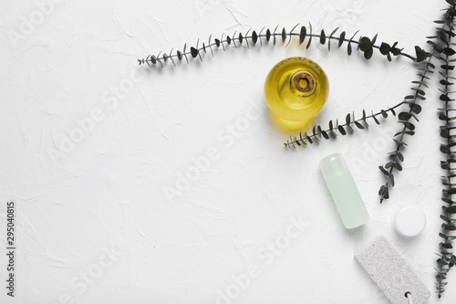 Copy-space with balmy oil at spa