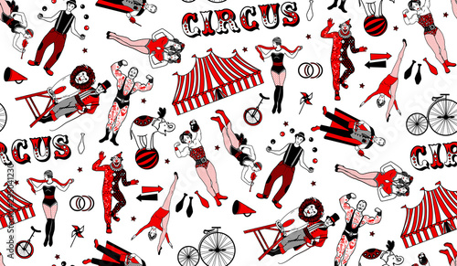 Seamless Circus Pattern. Vector Illustration.
