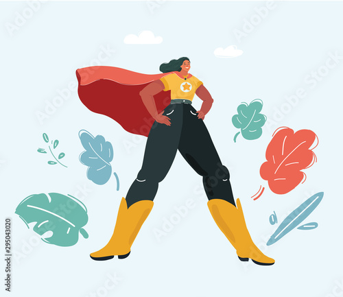 Woman in superhero wear.