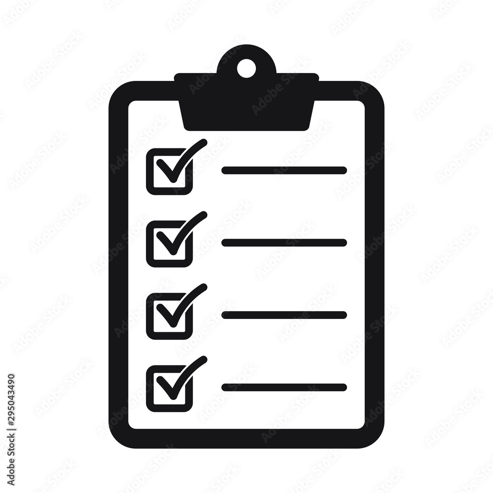Checklist icon flat style isolated on background. Checklist sign symbol for web site and app design. Checklist icon flat style isolated on background. Checklist sign symbol for web site and app design.