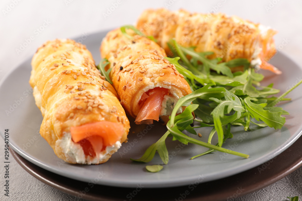 pastry filling with salmon and cheese cream pastry filling with salmon and cheese cream