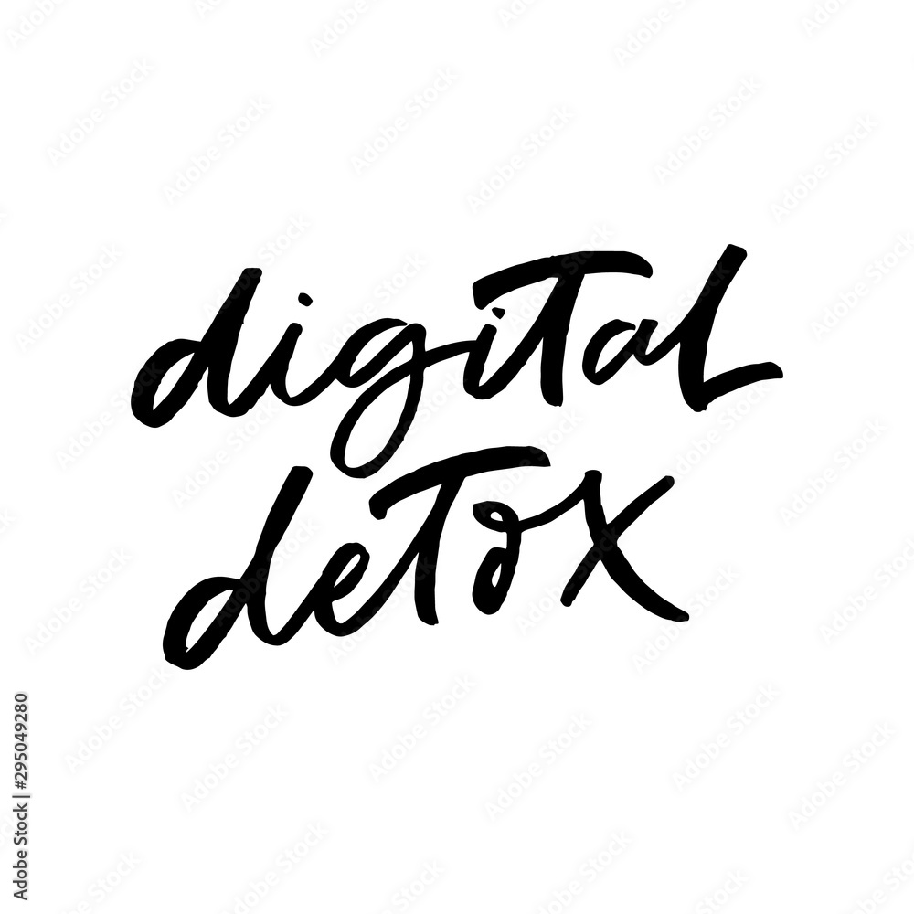 Hand drawn lettering card. The inscription: Digital detox. Perfect design for greeting cards, posters, T-shirts, banners, print invitations. Hand drawn lettering card. The inscription: Digital detox. Perfect design for greeting cards, posters, T-shirts, banners, print invitations.
