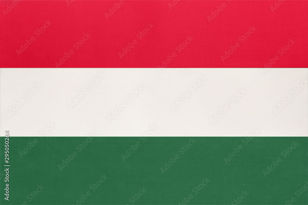 Hungary national fabric flag textile background. Symbol of international world european country. Hungary national fabric flag textile background. Symbol of international world european country.