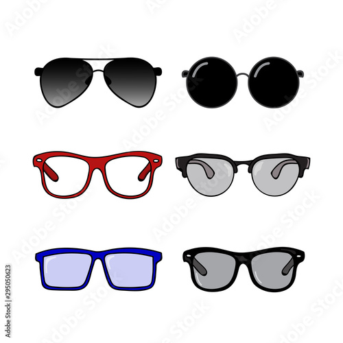 collection of flat design sunglasses