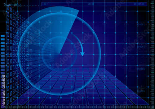 Search the scanning system. Blue radar design.