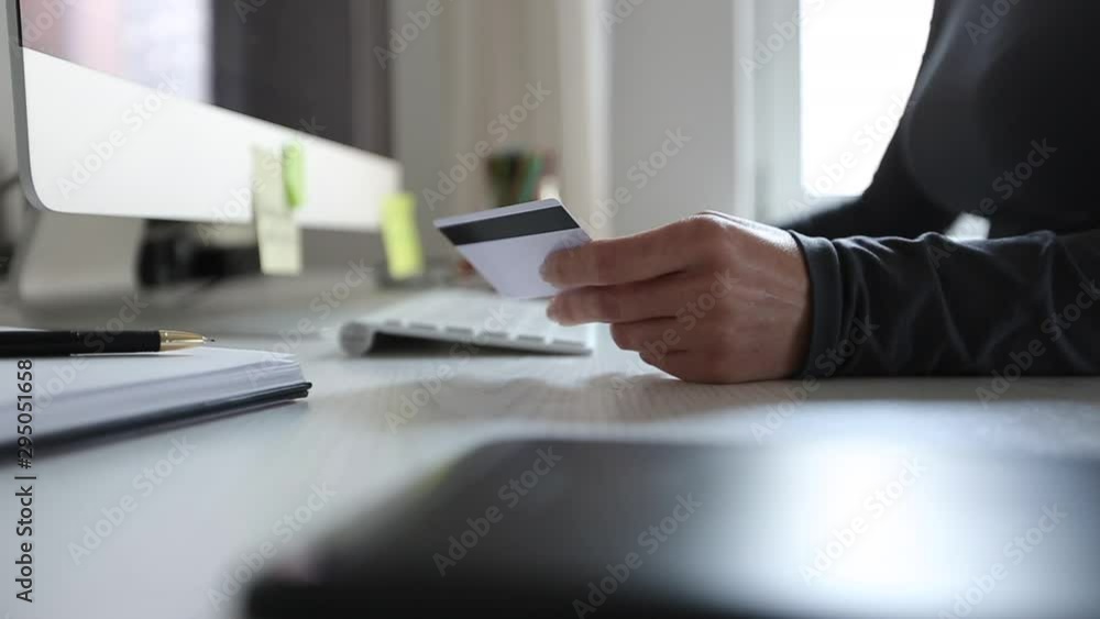 Using a credit card for online shopping. Using a credit card for online shopping.