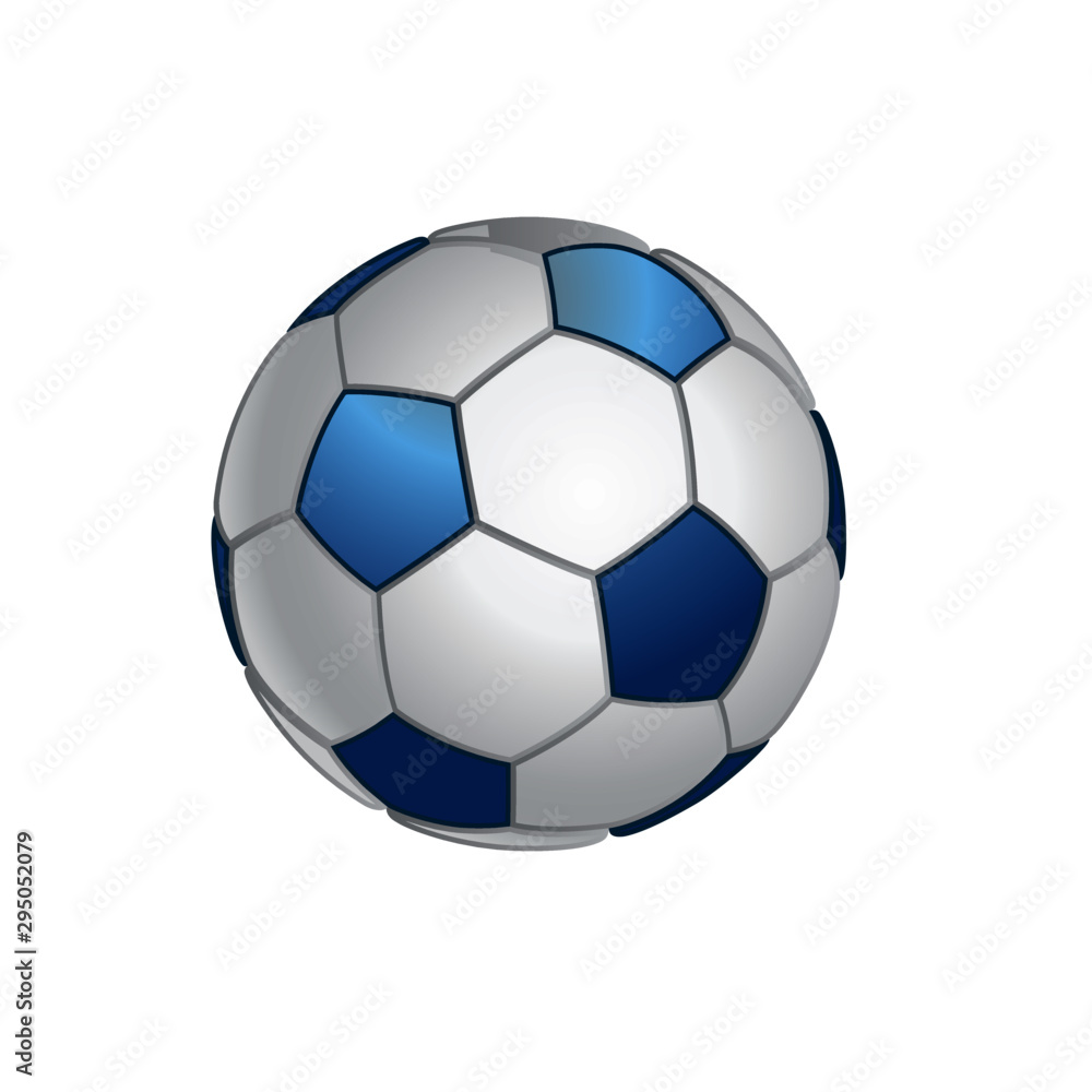 Soccer Ball Blue and White - Cartoon Vector Image Soccer Ball Blue and White - Cartoon Vector Image