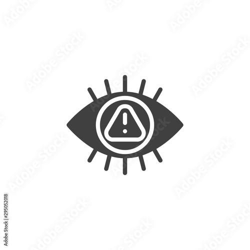 Virus security scan eye vector icon. filled flat sign for mobile concept and web design. Caution, monitoring eye glyph icon. Symbol, logo illustration. Vector graphics