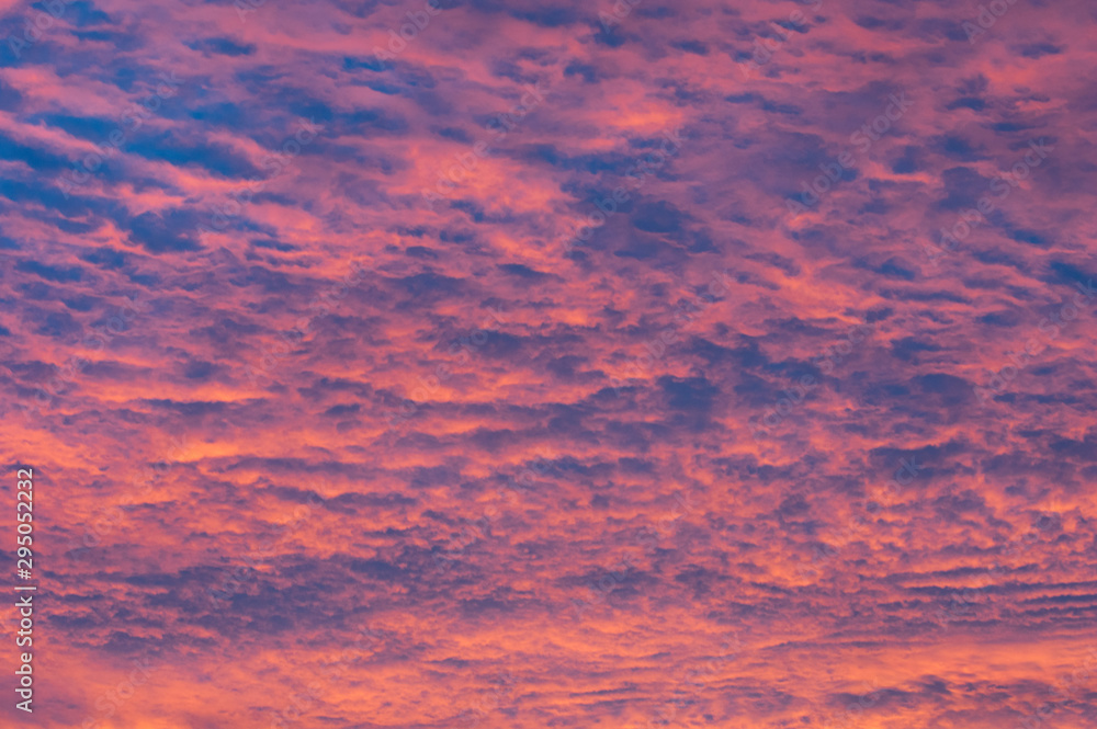 Fiery Sunset Clouds Background