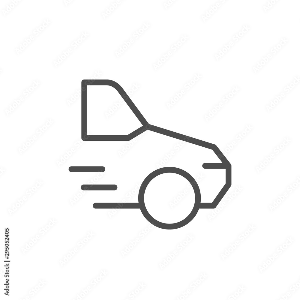 Car movement line outline icon Car movement line outline icon