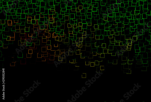 Dark Green, Red vector template with crystals, rectangles.