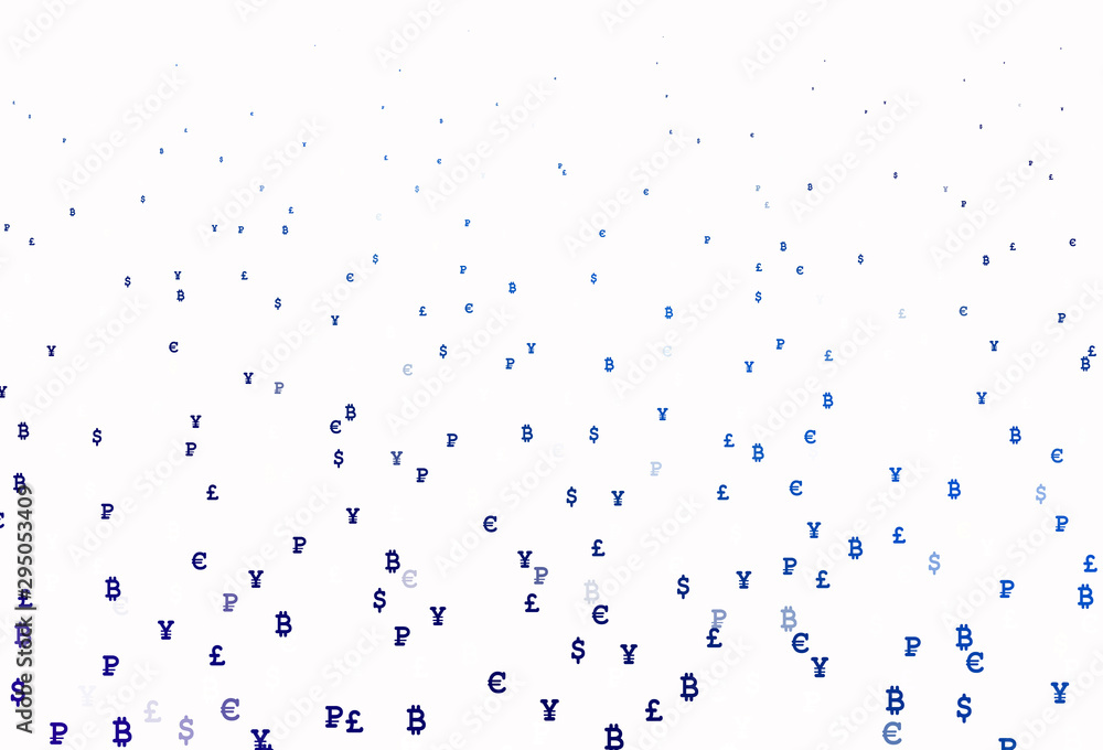 Fototapeta premium Light BLUE vector template with currency.