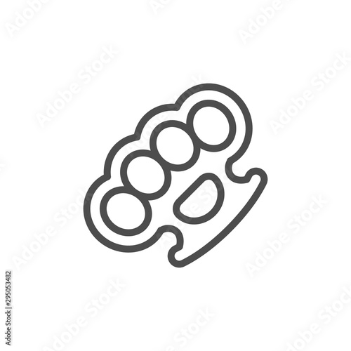 Steel brass knuckles line outline icon