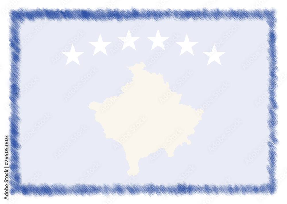 Border made with Kosovo national flag.
