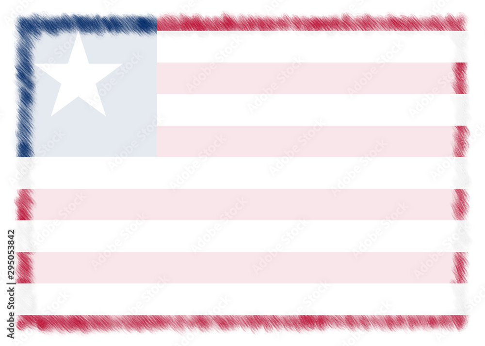 Fototapeta premium Border made with Liberia national flag.