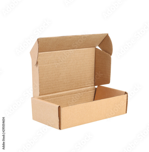 Empty cardboard box isolated on white background with clipping path © prapann