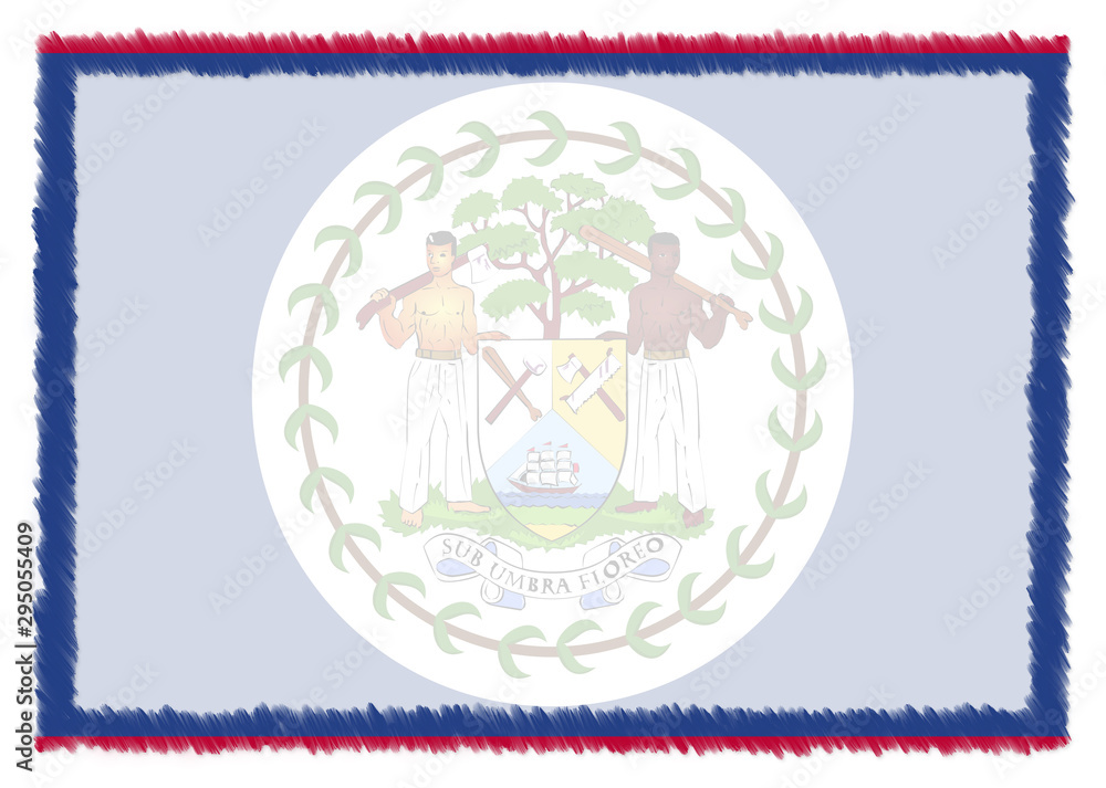 Obraz premium Border made with Belize national flag.