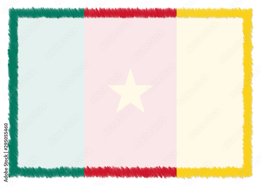 Fototapeta premium Border made with Cameroon national flag.
