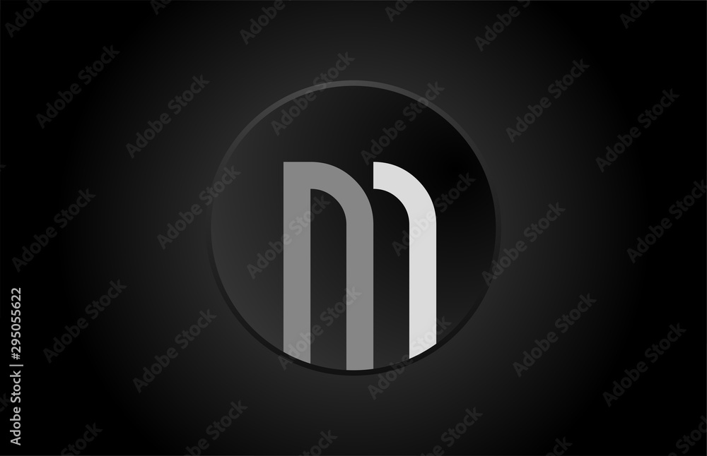 black and white alphabet letter m circle logo icon design black and white alphabet letter m circle logo icon design