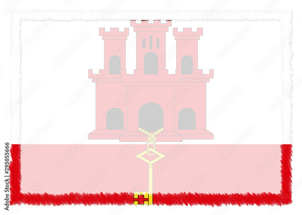 Border made with Gibraltar national flag.