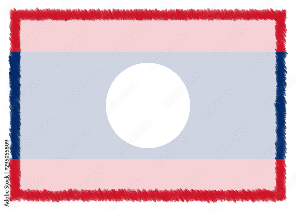 Obraz premium Border made with Laos national flag.